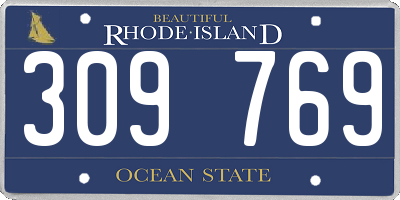 RI license plate 309769