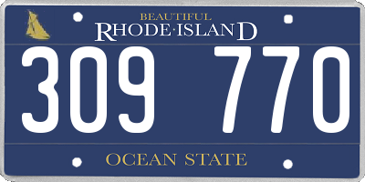RI license plate 309770