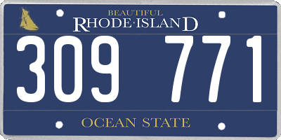 RI license plate 309771