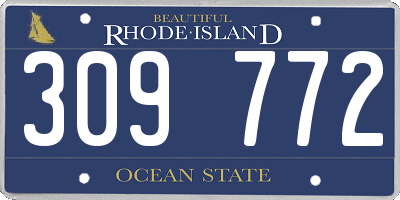 RI license plate 309772