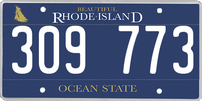 RI license plate 309773