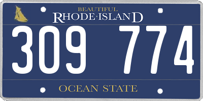 RI license plate 309774