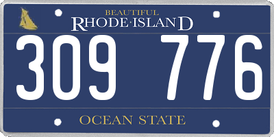 RI license plate 309776