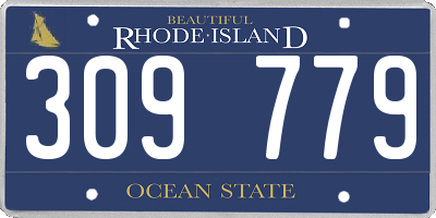 RI license plate 309779