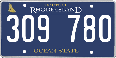 RI license plate 309780