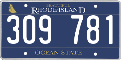 RI license plate 309781