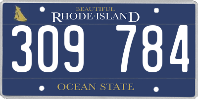 RI license plate 309784