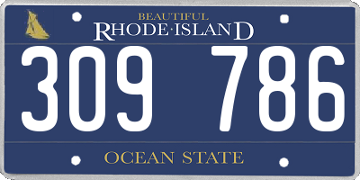 RI license plate 309786