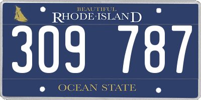 RI license plate 309787