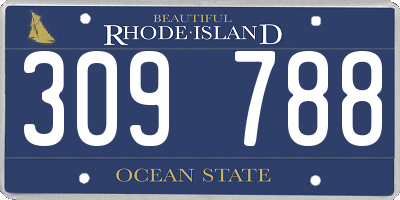 RI license plate 309788