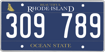 RI license plate 309789