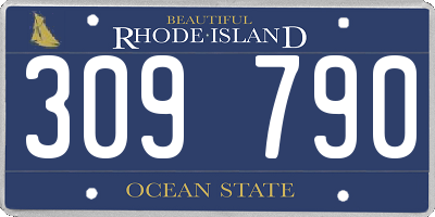 RI license plate 309790