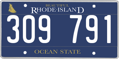 RI license plate 309791