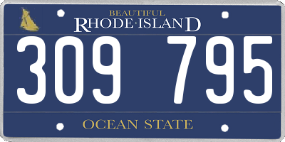 RI license plate 309795