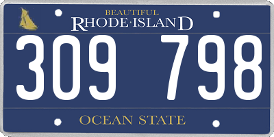 RI license plate 309798