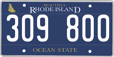RI license plate 309800