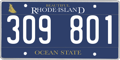 RI license plate 309801