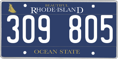 RI license plate 309805