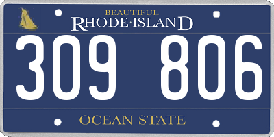 RI license plate 309806