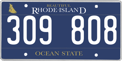 RI license plate 309808
