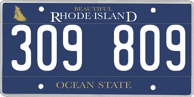 RI license plate 309809