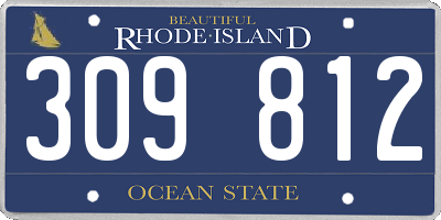 RI license plate 309812