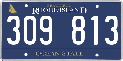 RI license plate 309813