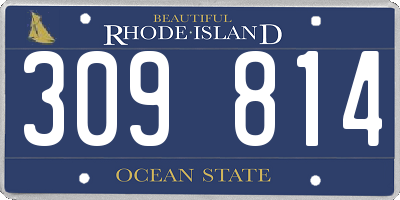 RI license plate 309814