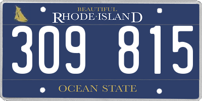 RI license plate 309815