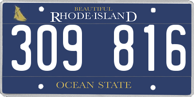 RI license plate 309816