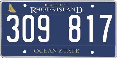 RI license plate 309817
