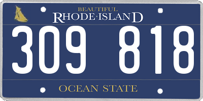 RI license plate 309818