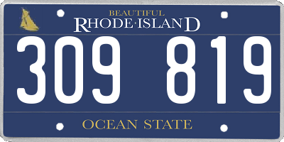 RI license plate 309819