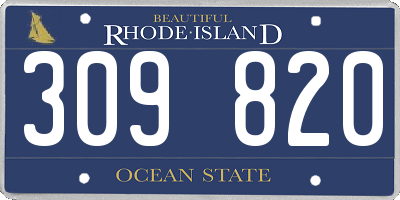 RI license plate 309820