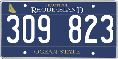 RI license plate 309823
