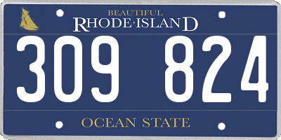 RI license plate 309824