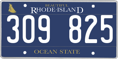 RI license plate 309825