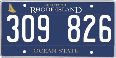 RI license plate 309826