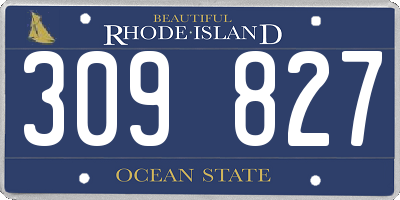 RI license plate 309827