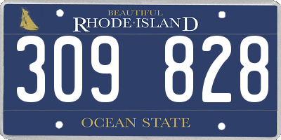RI license plate 309828