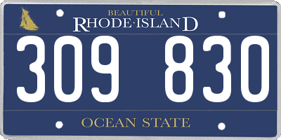 RI license plate 309830