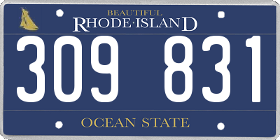 RI license plate 309831