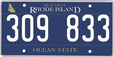 RI license plate 309833