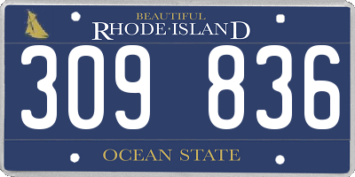 RI license plate 309836