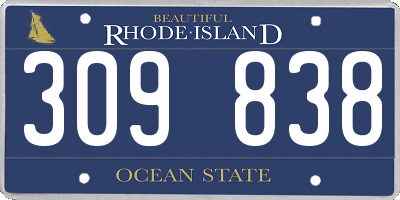 RI license plate 309838