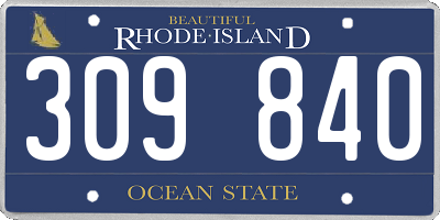 RI license plate 309840