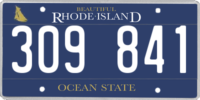 RI license plate 309841