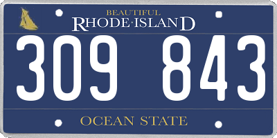 RI license plate 309843