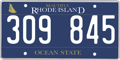 RI license plate 309845
