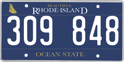 RI license plate 309848